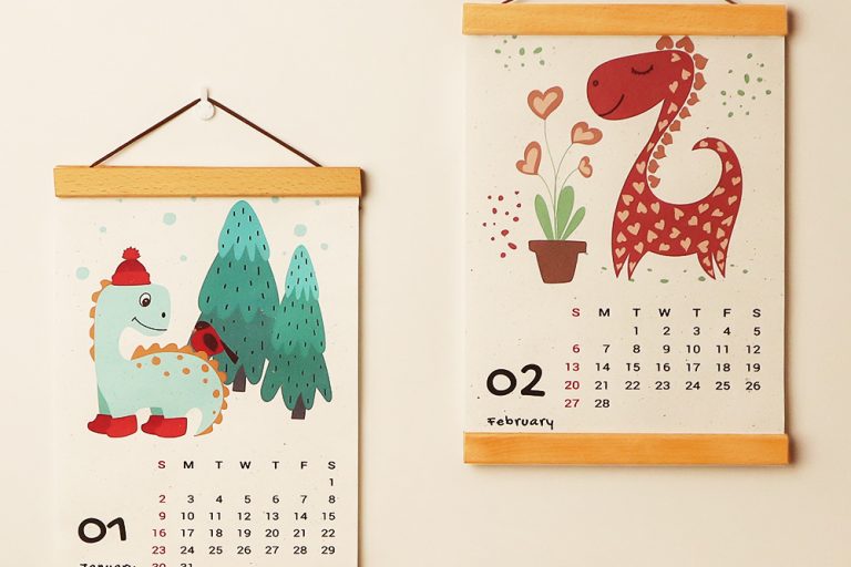 Creative beech magnet hanging poster calendar (1)