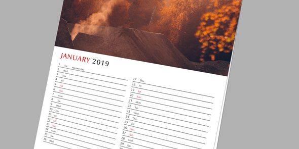 Custom printed large poster mounted calendar (2)